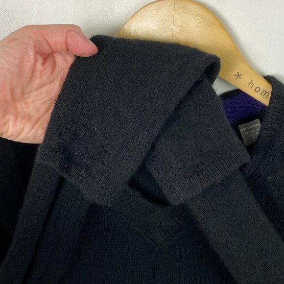 Vkoo 100% Cashmere Knit Sweater‎ V-Neck Black Size P or XS Long Sleeves Pullover - Picture 6 of 12